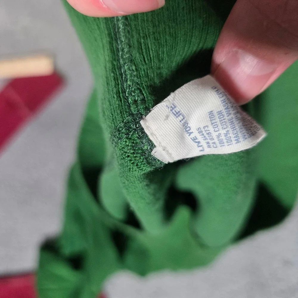 American Eagle Mens XS Long Sleeve Sweater Thermal Lot Green Red Vintage Ft Logo